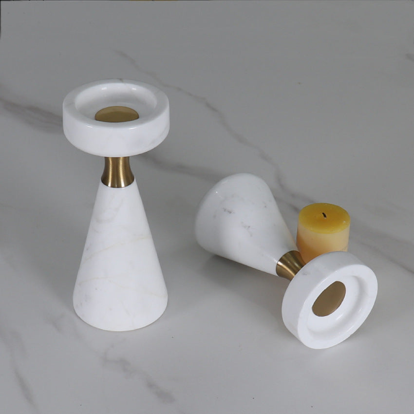 Luxury Marble Candlestick Ornaments Sample Living Room Soft Decorations