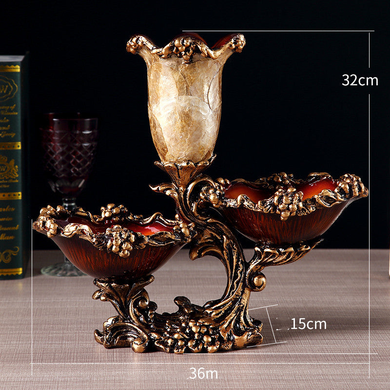 Creative Personality European Home Decorations Living Room Dried Fruit Tray With Flowers