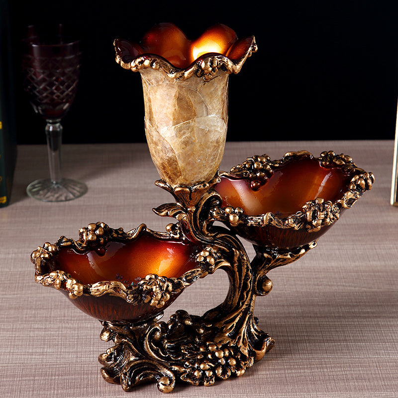 Creative Personality European Home Decorations Living Room Dried Fruit Tray With Flowers