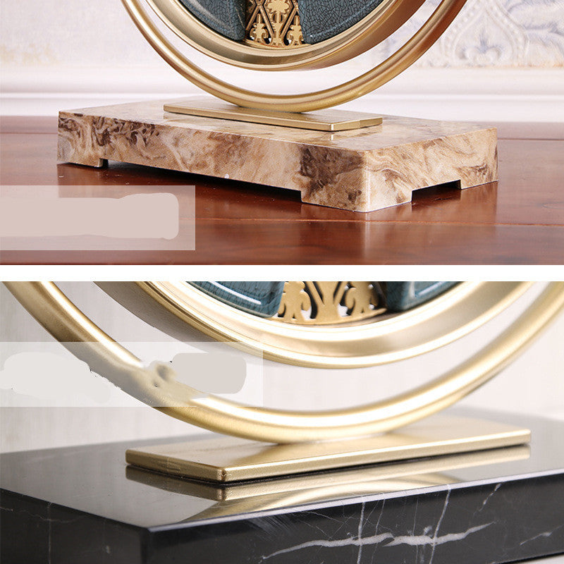 Vintage-Style Silent Desktop Clock – Dual-Sided Decorative Timepiece for Living Room or Bedroom