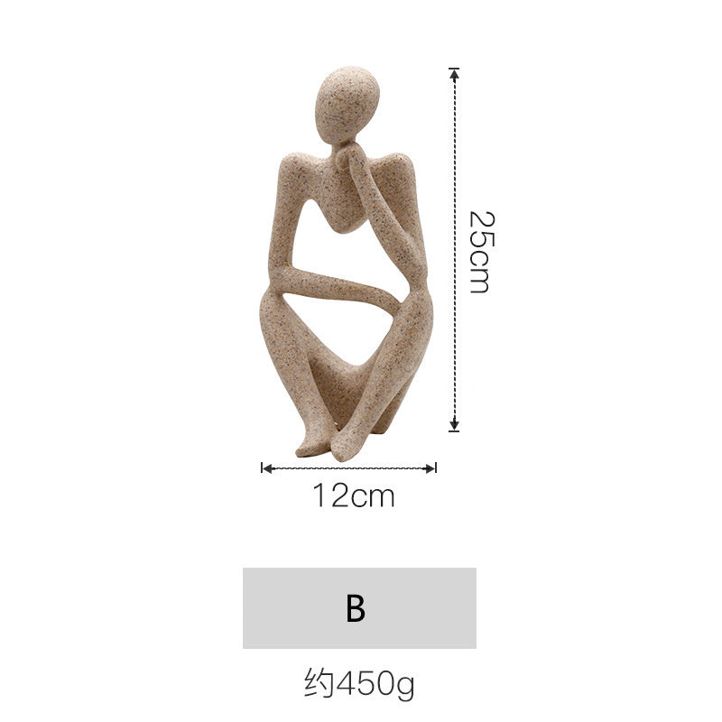Nordic Creative Home Decorations Living Room Room Office Sandstone Abstract Character Decoration Ornaments