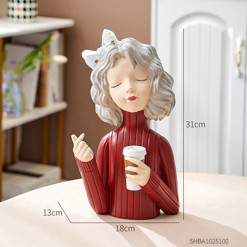 Girl Decoration European Style Home Living Room Wine Cabinet TV Cabinet Decorations