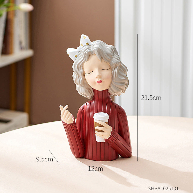 Girl Decoration European Style Home Living Room Wine Cabinet TV Cabinet Decorations
