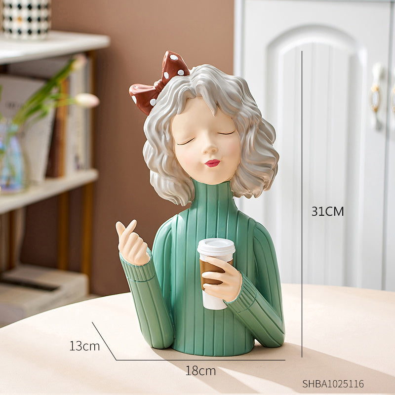 Girl Decoration European Style Home Living Room Wine Cabinet TV Cabinet Decorations
