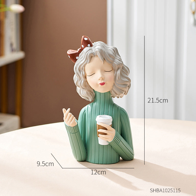 Girl Decoration European Style Home Living Room Wine Cabinet TV Cabinet Decorations