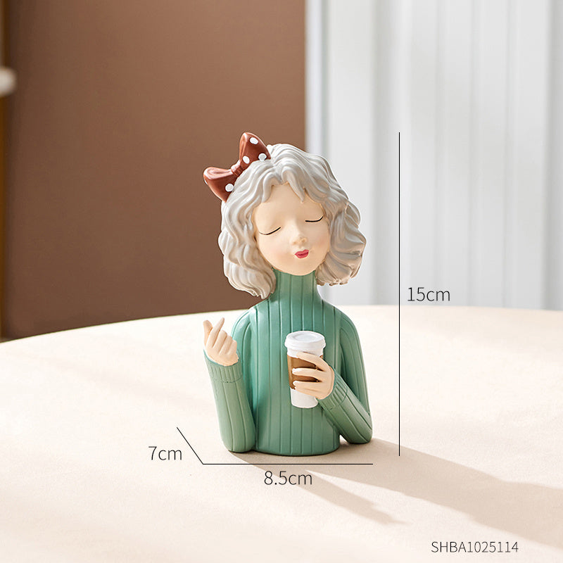 Girl Decoration European Style Home Living Room Wine Cabinet TV Cabinet Decorations