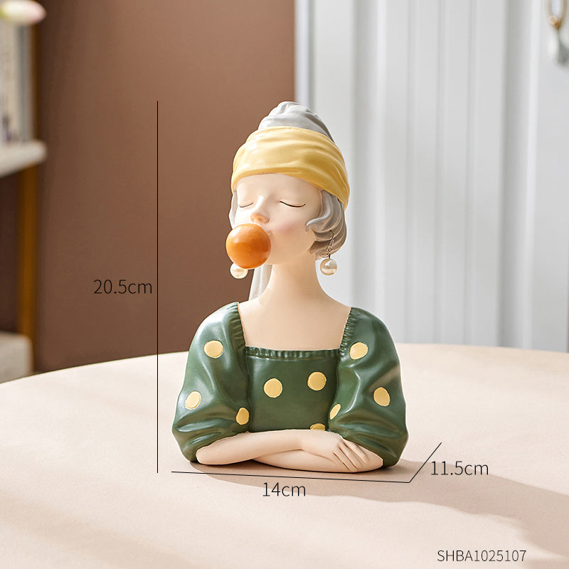 Girl Decoration European Style Home Living Room Wine Cabinet TV Cabinet Decorations