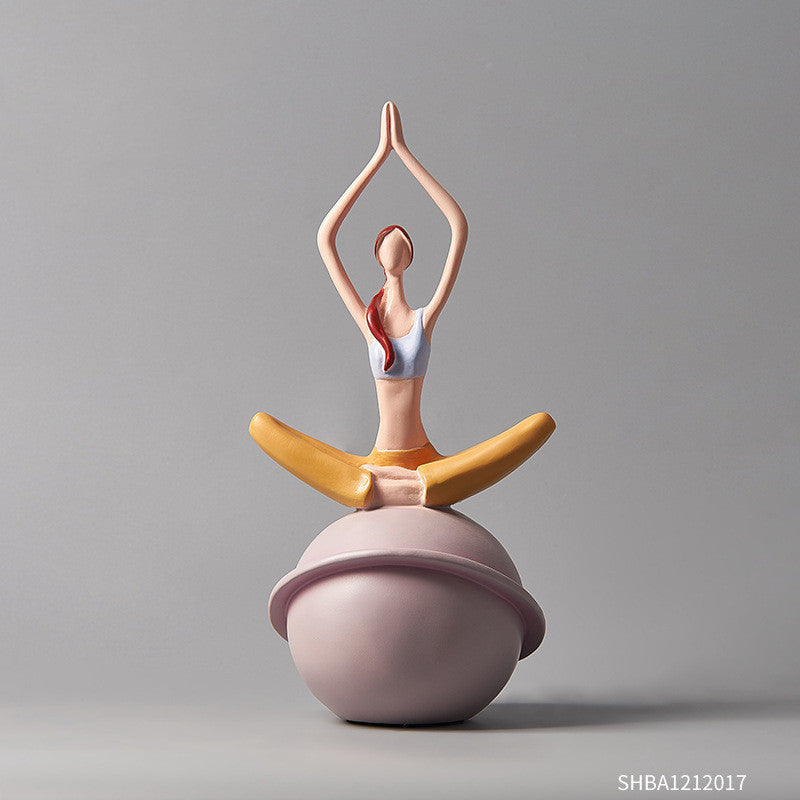 Cute Girl Yoga Creative Living Room Small Ornaments Bedroom Room Layout Furnishings Living Room Wine Cabinet Home Decorations