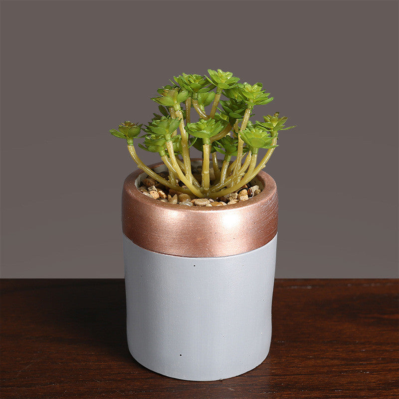 Light Luxury Faux Succulent in Decorative Pot – Small Potted Plant for Modern Living Room Decor