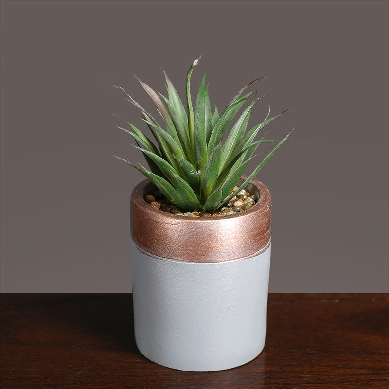Light Luxury Faux Succulent in Decorative Pot – Small Potted Plant for Modern Living Room Decor