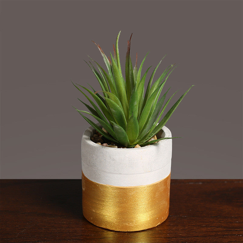 Light Luxury Faux Succulent in Decorative Pot – Small Potted Plant for Modern Living Room Decor
