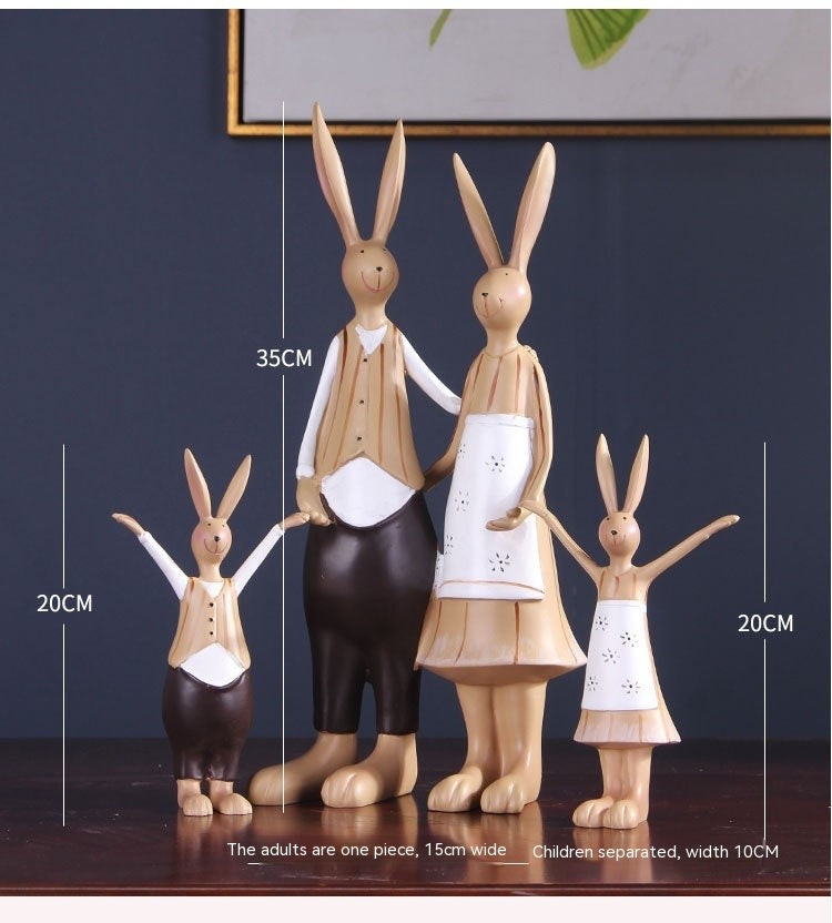 Living Room Creative Modern And Simple Painted Rabbit Decorations
