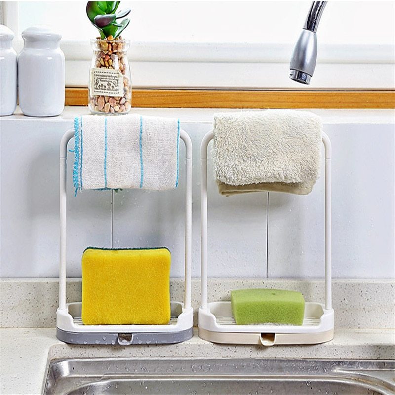 Kitchen countertop storage rack rag dishcloth