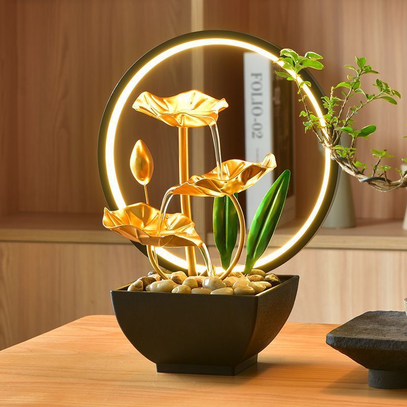 New Chinese Style Geomancy Flowing Water Decor – Lucky Alloy Living Room Ornament