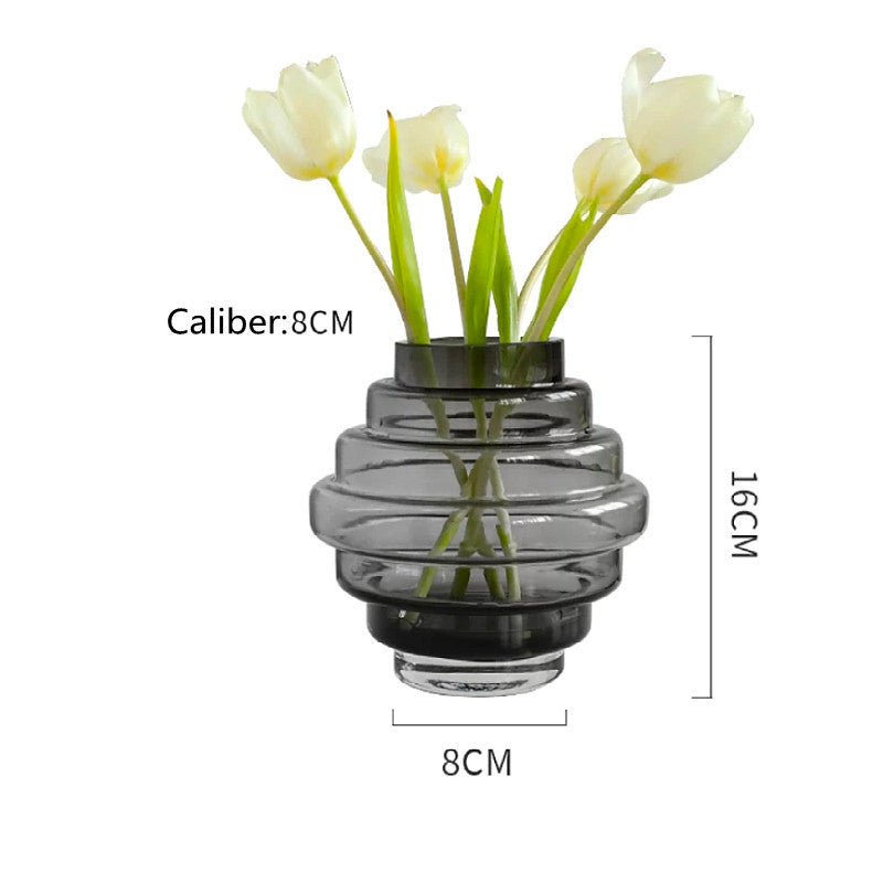 Modern Glass Vase – Elegant Desktop Decoration for Living Room Side Tables