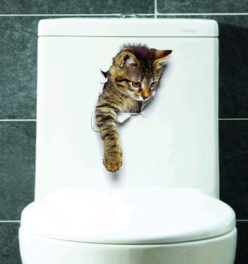 Vatican 3D Cute Cat Wall Stickers – Removable PVC Decor for Living Room, Bedroom & Bathroom