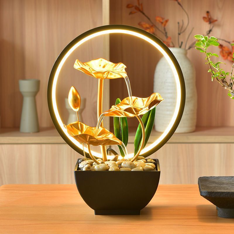 New Chinese Style Geomancy Flowing Water Decor – Lucky Alloy Living Room Ornament