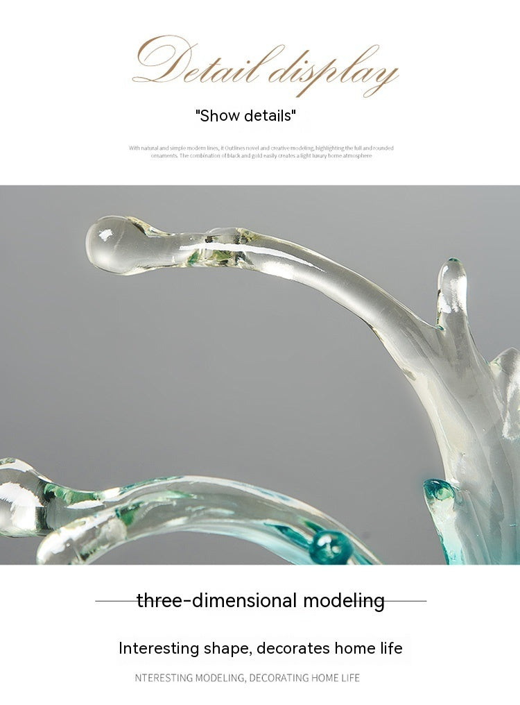 Light Luxury Resin Sculpture – Modern Decor for Wine Cabinet, Office, or Living Room