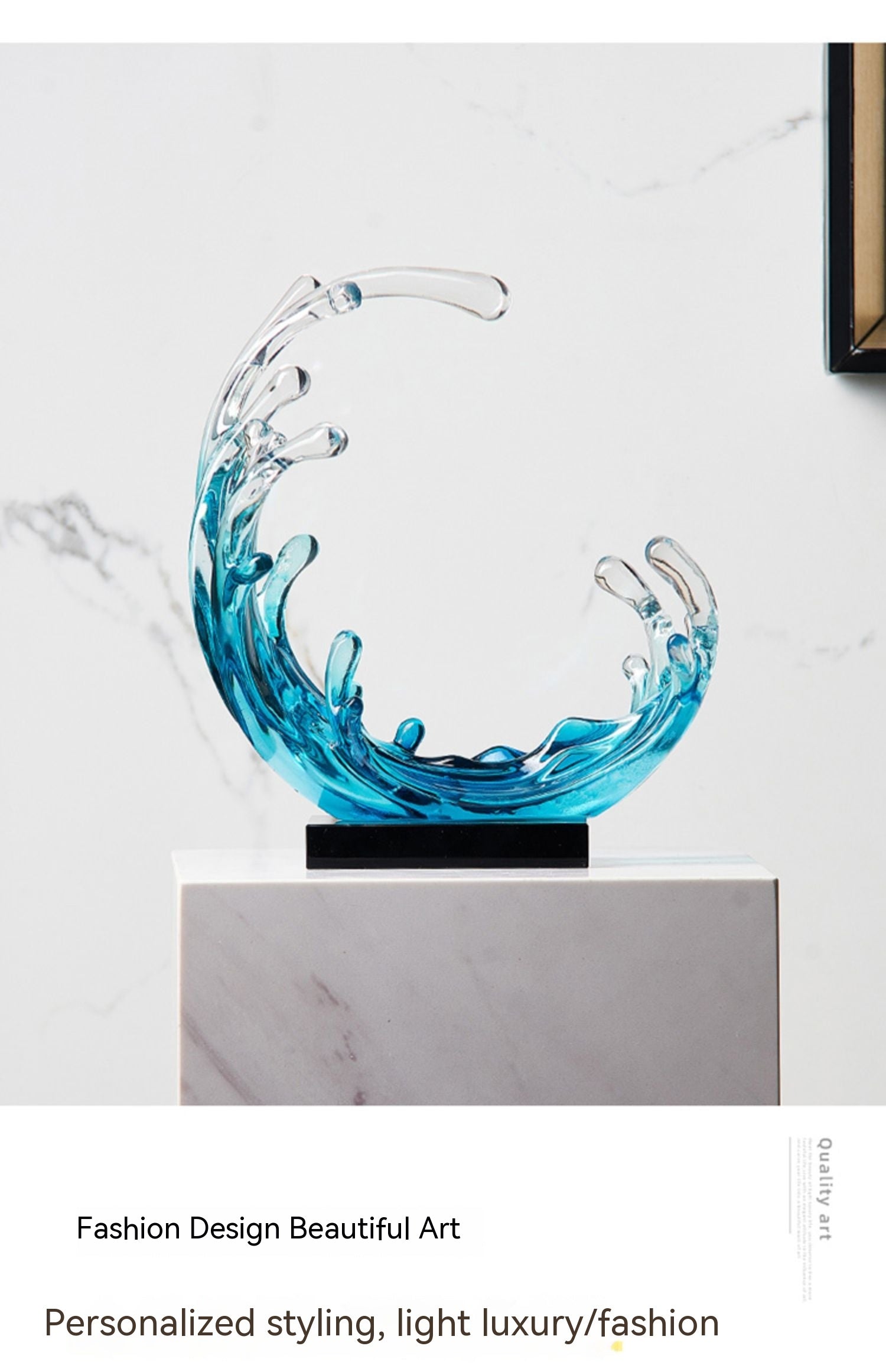 Light Luxury Resin Sculpture – Modern Decor for Wine Cabinet, Office, or Living Room