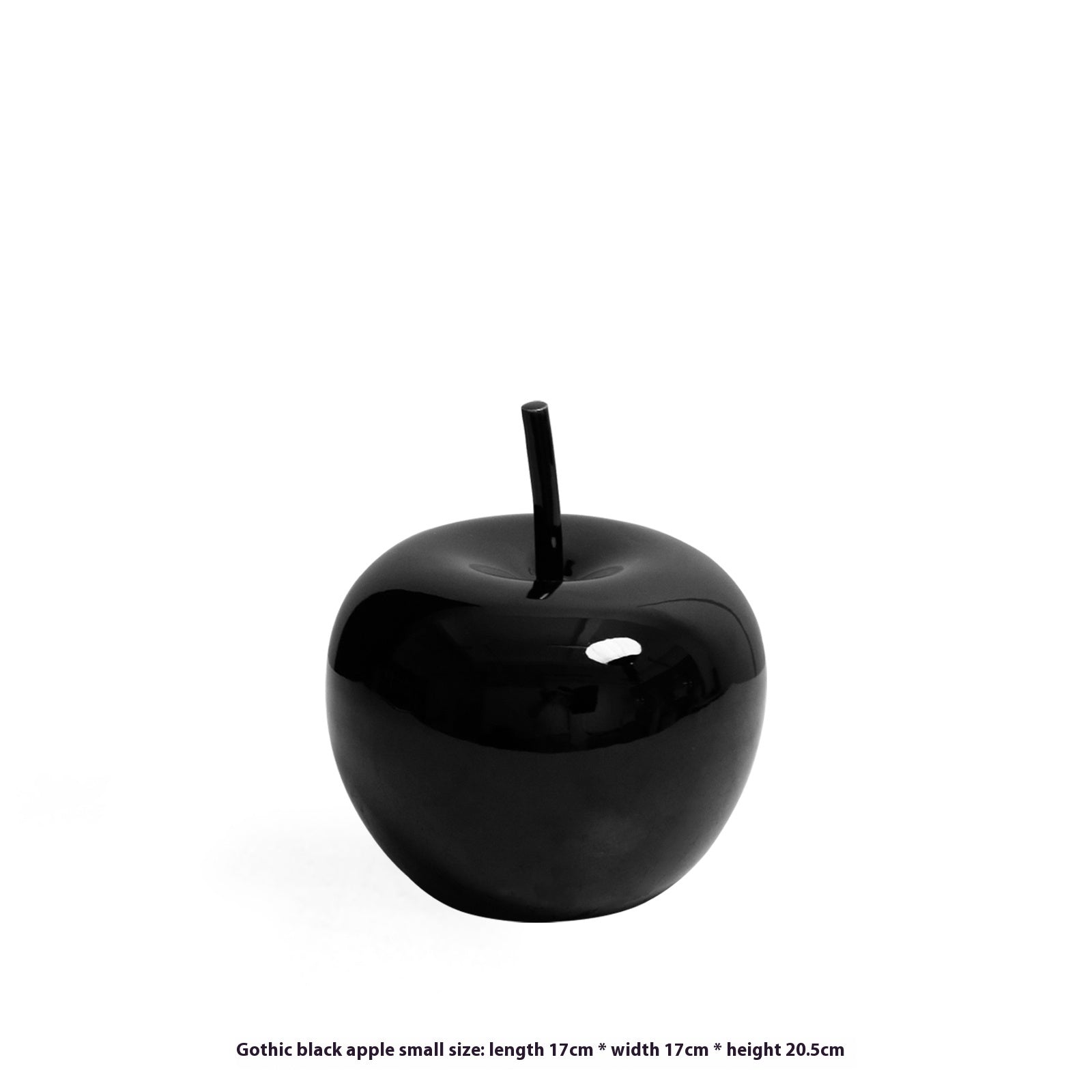 Modern Black Ceramic Apple – Minimalist Decorative Accent for Living Room or Entryway