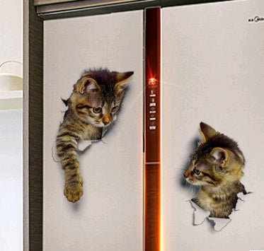 Vatican 3D Cute Cat Wall Stickers – Removable PVC Decor for Living Room, Bedroom & Bathroom