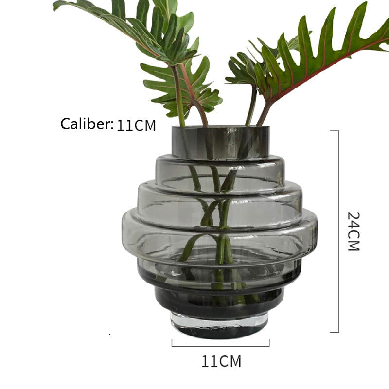 Modern Glass Vase – Elegant Desktop Decoration for Living Room Side Tables