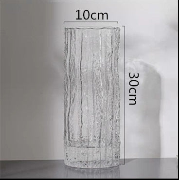 Nordic Light Luxury Transparent Glass Vase – Minimalist Home & Table Decoration
