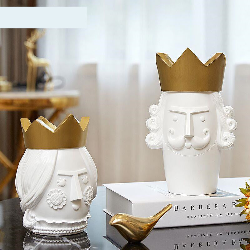 Creative Character Art Figurines – “Flower Prince Family” Resin TV Cabinet Decorations