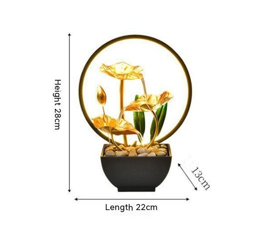 New Chinese Style Geomancy Flowing Water Decor – Lucky Alloy Living Room Ornament