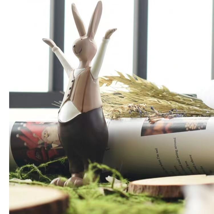 Living Room Creative Modern And Simple Painted Rabbit Decorations