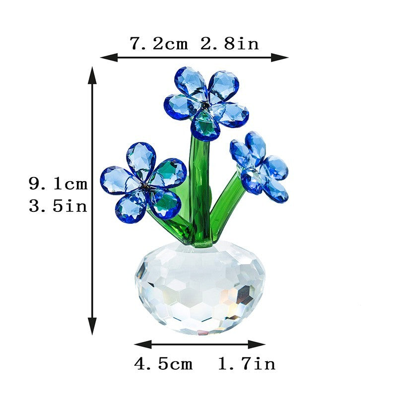Crystal K9 Flower Ornament – Elegant Car & Living Room Decoration