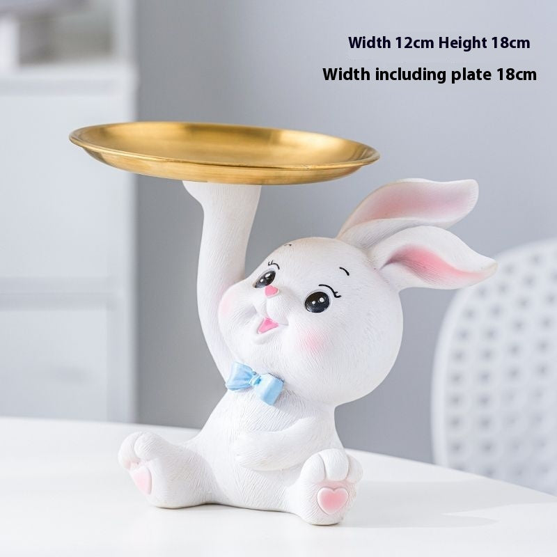 Rabbit Tray Hallway Key Storage Home Living Room Desktop Office Decorations