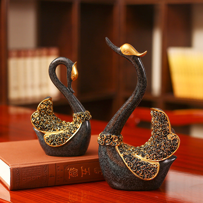 European-style Long Neck Goose Living Room Home Crafts Decorations