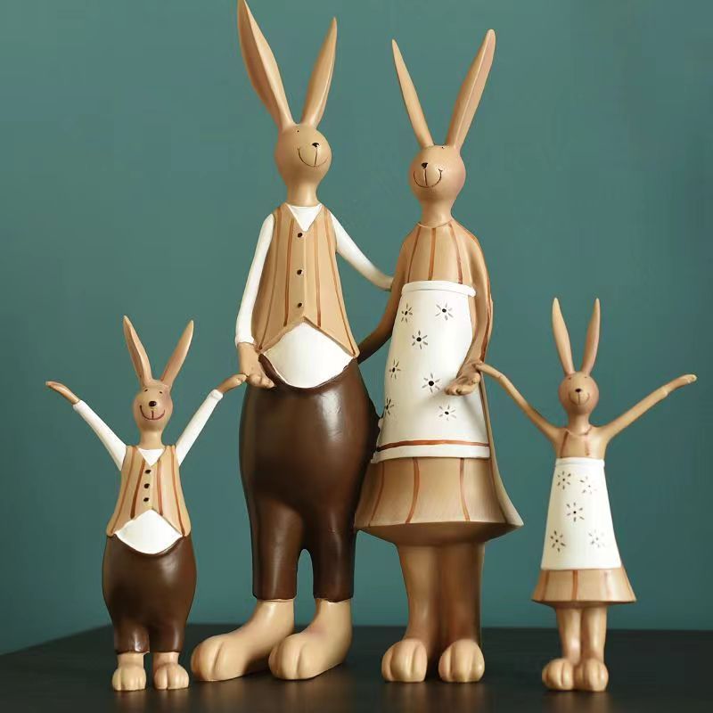 Living Room Creative Modern And Simple Painted Rabbit Decorations