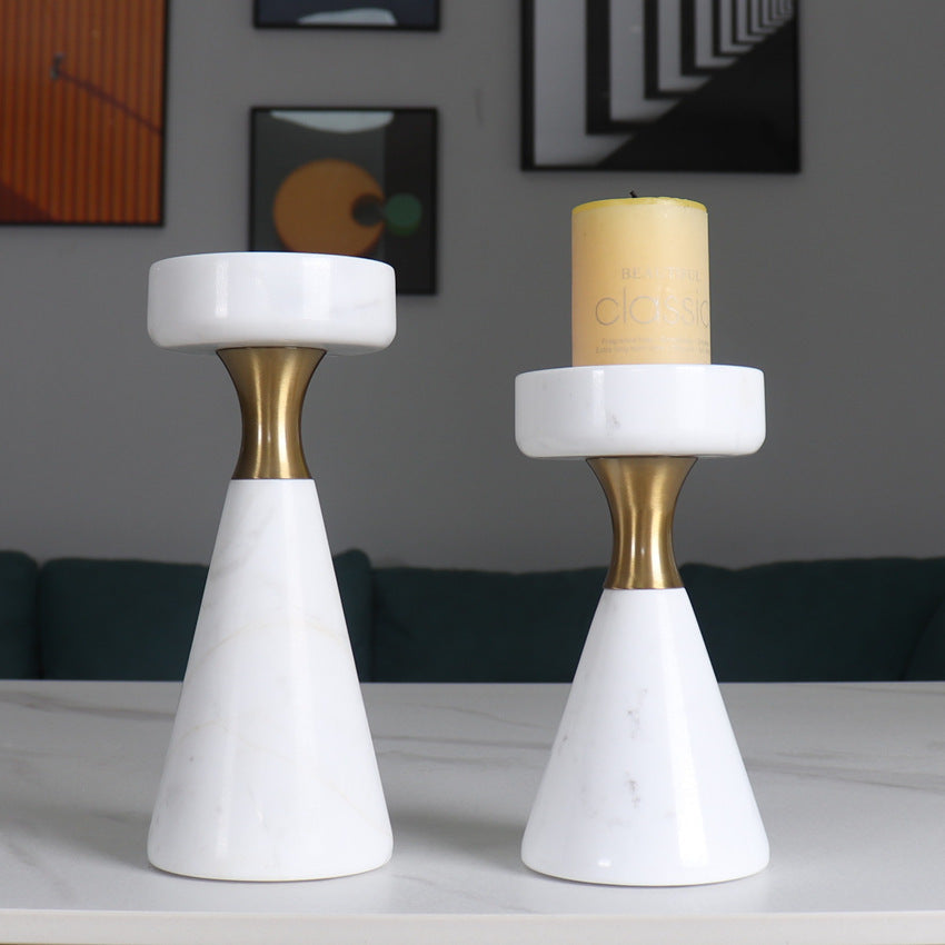 Luxury Marble Candlestick Ornaments Sample Living Room Soft Decorations