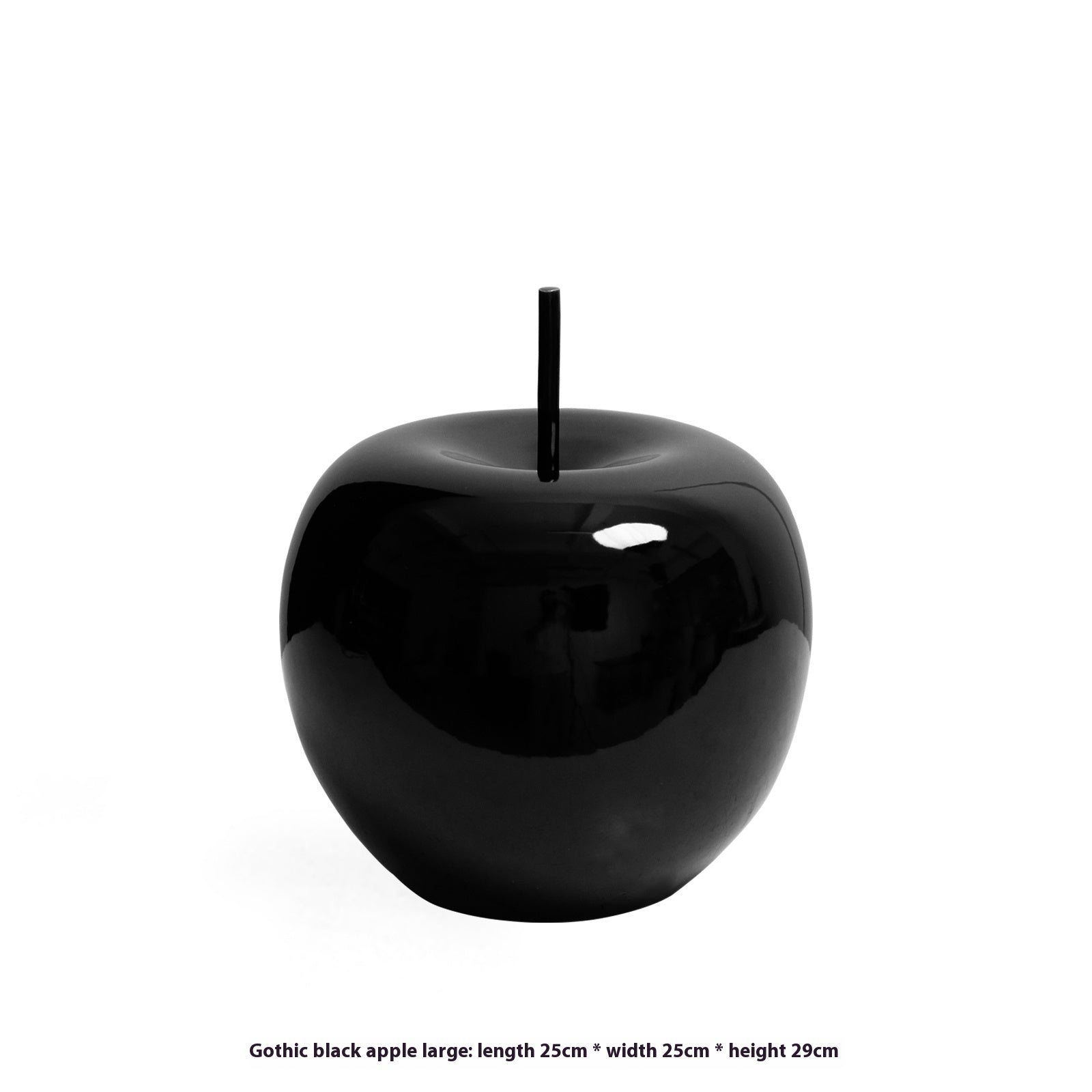 Modern Black Ceramic Apple – Minimalist Decorative Accent for Living Room or Entryway
