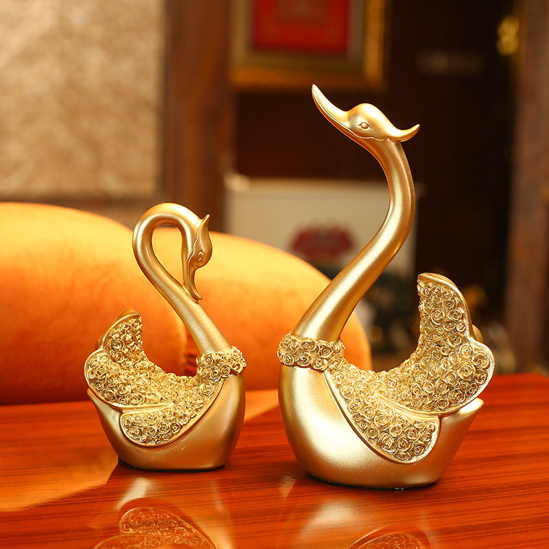 European-style Long Neck Goose Living Room Home Crafts Decorations