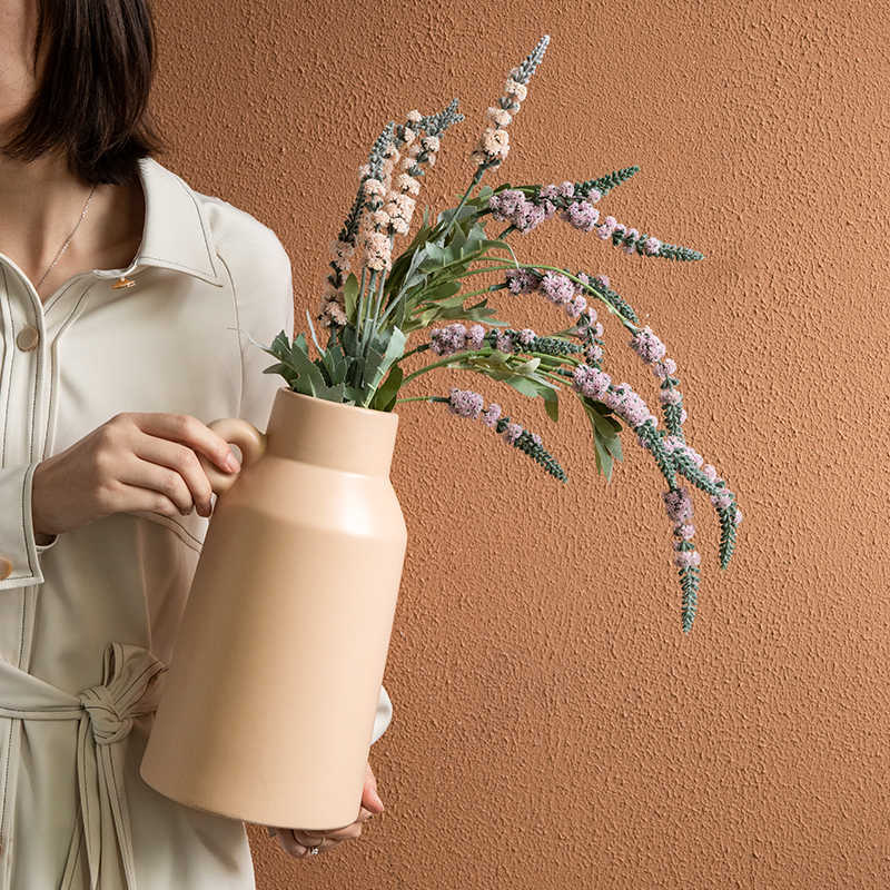 Single-Ear Ceramic Table Vase – Minimalist Glazed Flowerpot for Living Room Decor