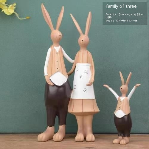 Living Room Creative Modern And Simple Painted Rabbit Decorations