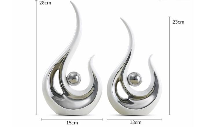 Modern Minimalist Ceramic Phoenix Figurines – Electroplated Porcelain Decor for TV or Wine Cabinets (Pair)