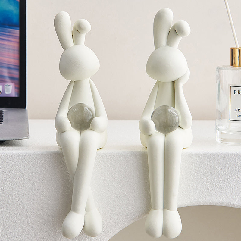Living Room Sitting Rabbit Crystal Ball Decorations