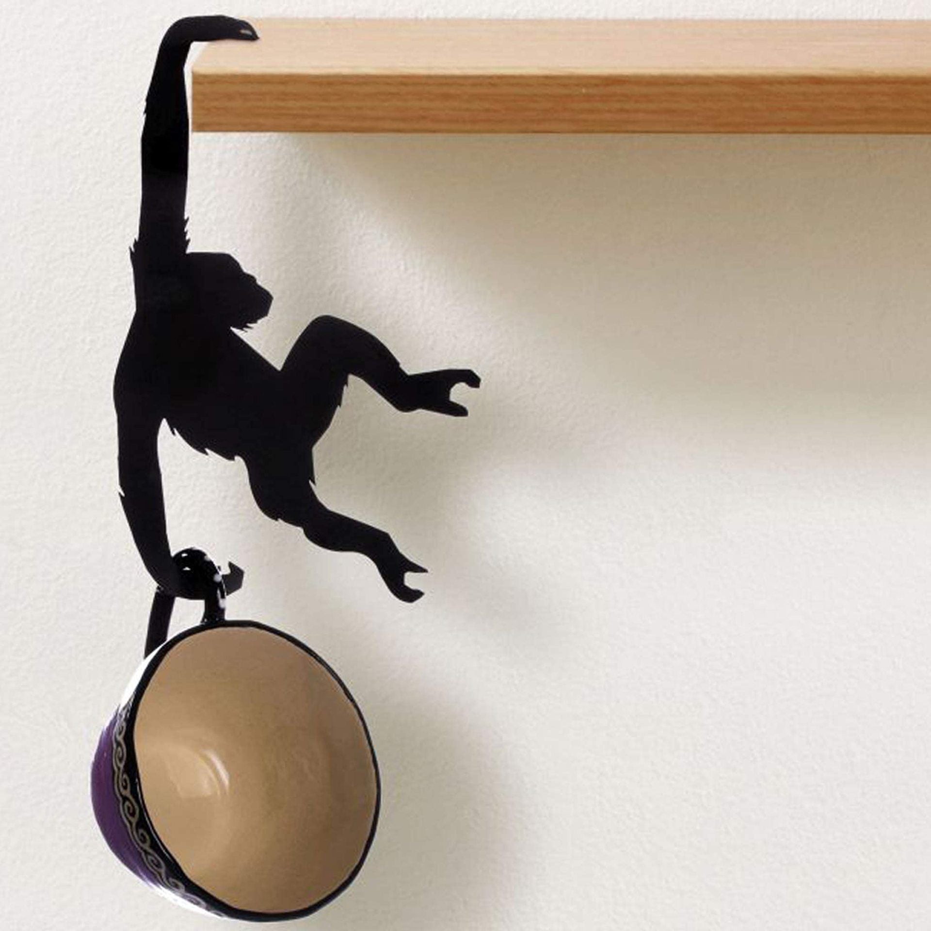 Wooden Monkey Hook Chimp Indoor Wall Decorations Living Room And Kitchen Plastic Bag Cup