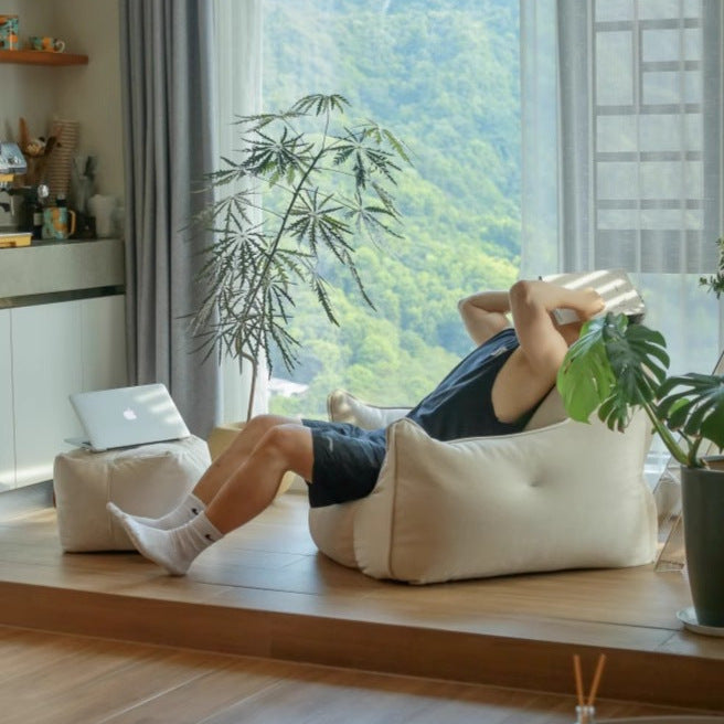 "Little Devil" Bean Bag Recliner – Flannel Tatami Chair for Living Room, Balcony & Bedroom