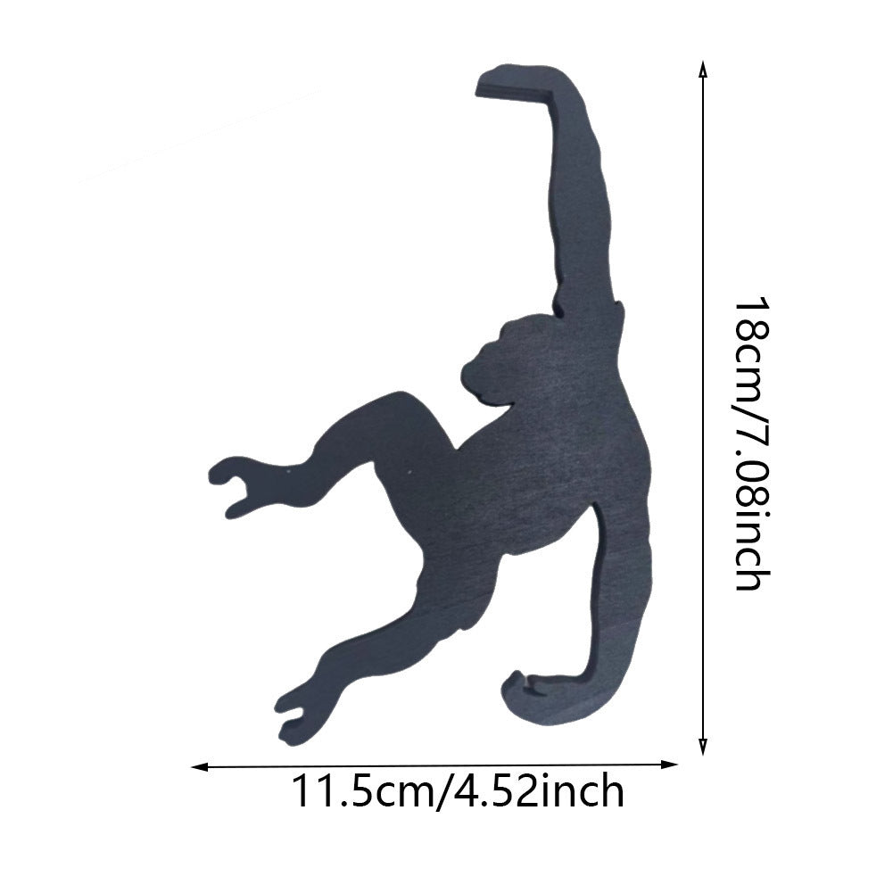Wooden Monkey Hook Chimp Indoor Wall Decorations Living Room And Kitchen Plastic Bag Cup