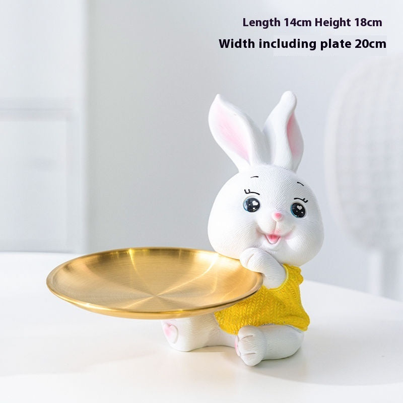 Rabbit Tray Hallway Key Storage Home Living Room Desktop Office Decorations