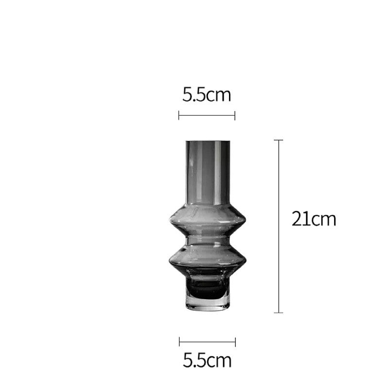 Modern Glass Vase – Elegant Desktop Decoration for Living Room Side Tables