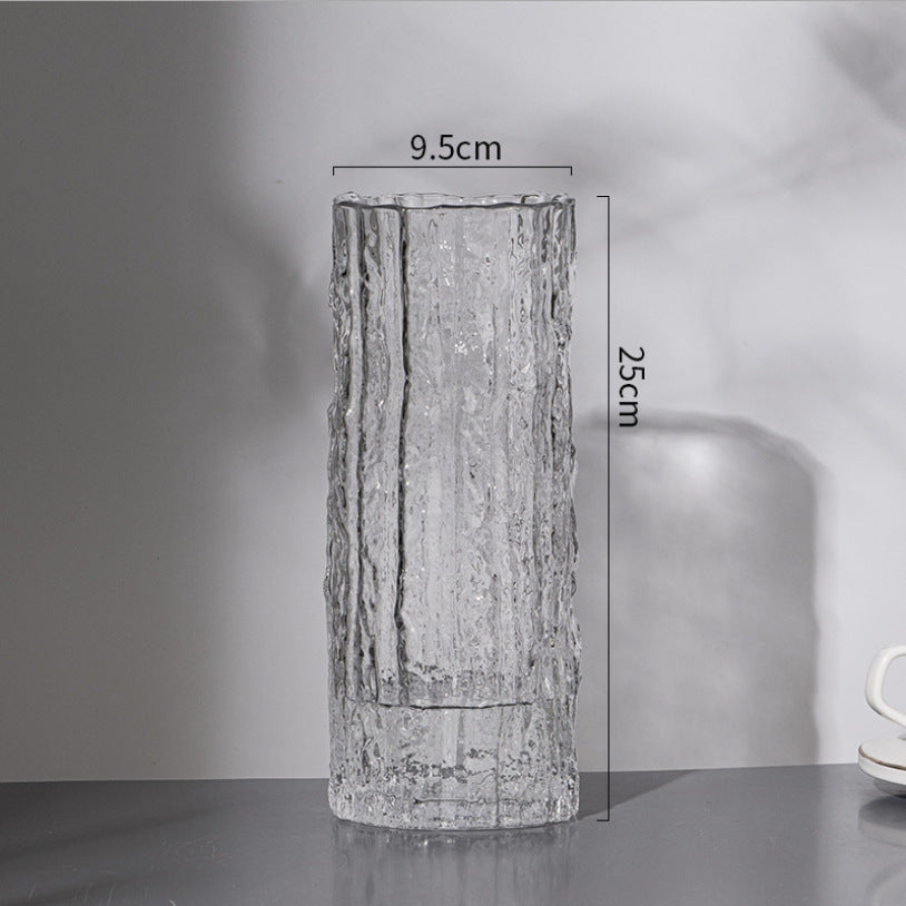 Nordic Light Luxury Transparent Glass Vase – Minimalist Home & Table Decoration