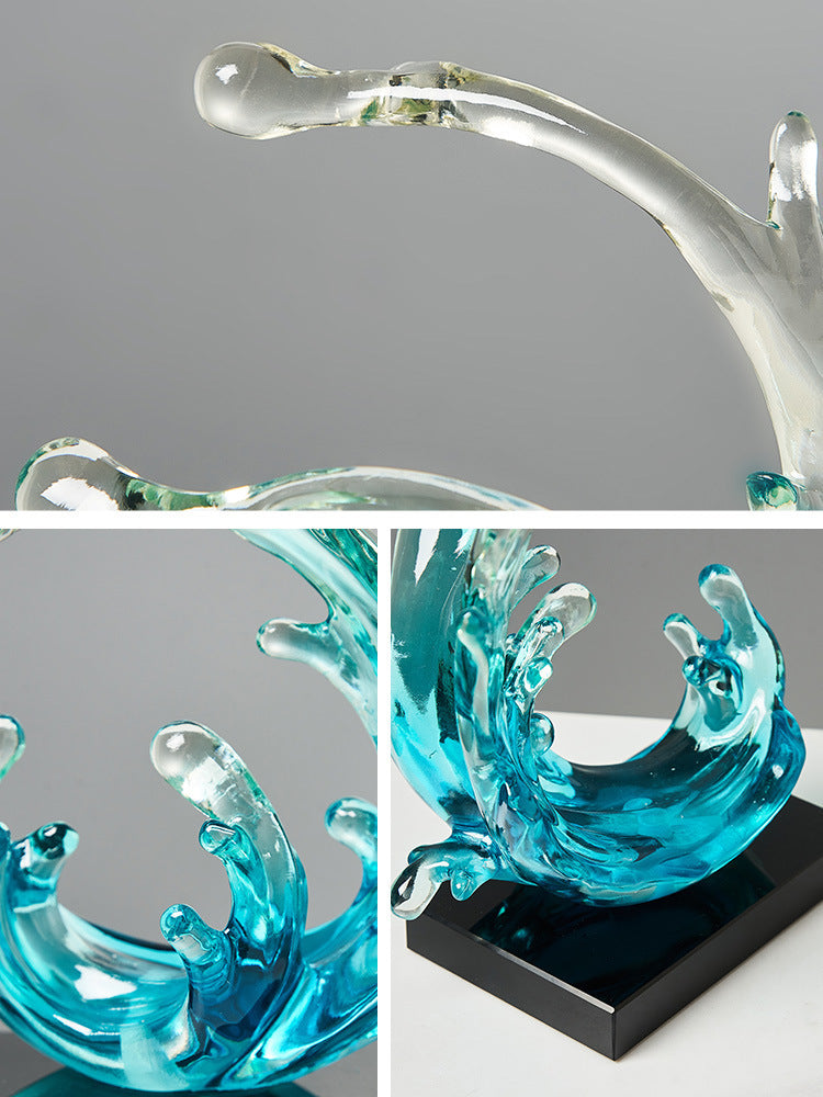 Light Luxury Resin Sculpture – Modern Decor for Wine Cabinet, Office, or Living Room