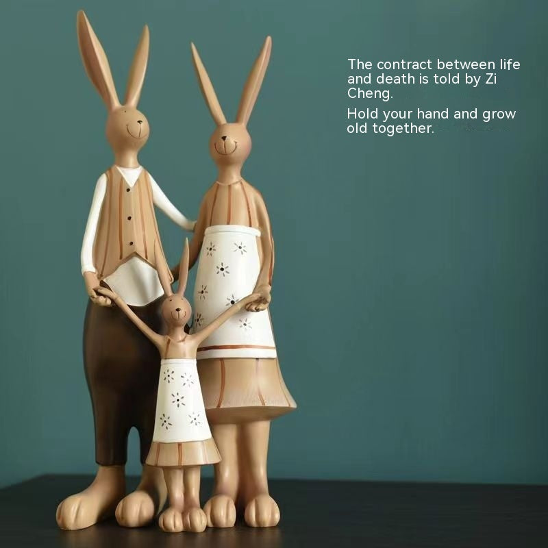 Living Room Creative Modern And Simple Painted Rabbit Decorations