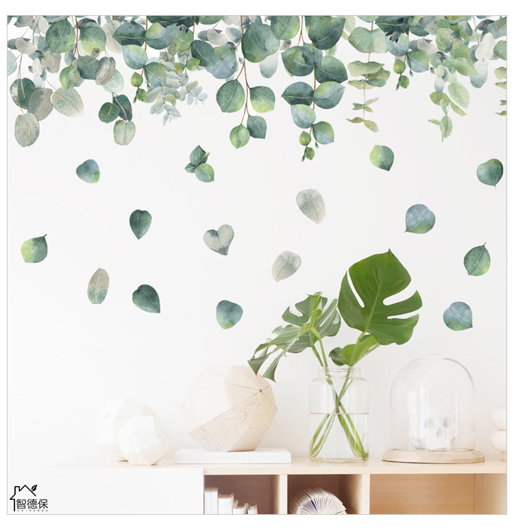 Crown Moulding Wall Stickers Living Room And Bedroom Wall Creative Decorations Beiyuan INS Style Eucalyptus Leaves